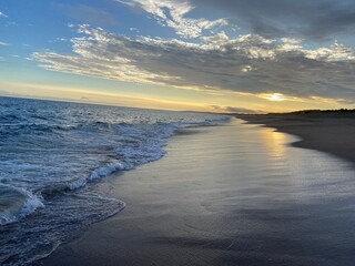 atardecer en la playa