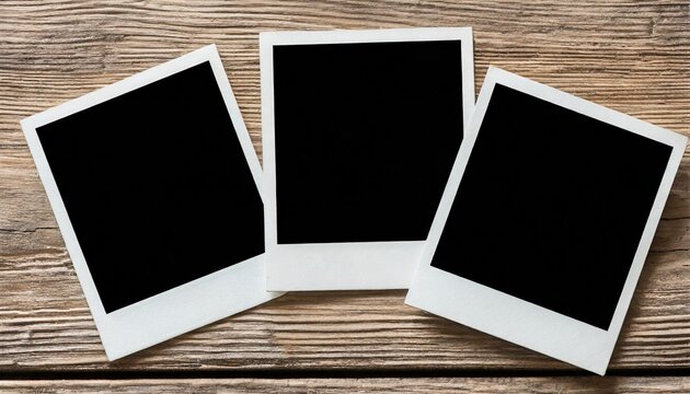 empty polaroid photo frames on transparent background