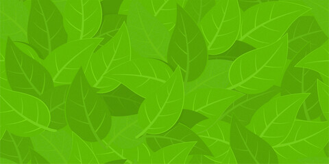 Fototapeta premium Cool Abstract Seamless Pattern With Green Leaves Vector Illustration Background