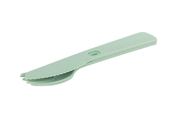 reusable plastic knife with fork isolated from background