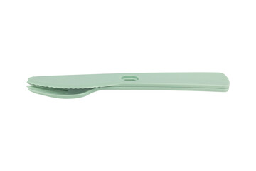 reusable plastic knife with fork isolated from background