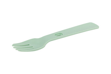 reusable plastic fork isolated from background