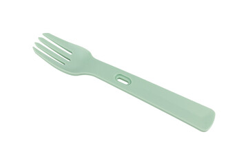 reusable plastic fork isolated from background