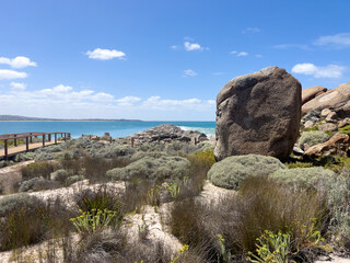 Dramatic landscape view at Victor Harbor from Granite Island, South Australia.