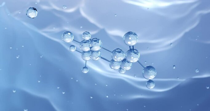 Acipimox rotating molecular structure, 3d model of molecule, lipid-lowering agent, looped video