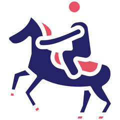Horse Rider vector icon illustration of Physical Fitness iconset.
