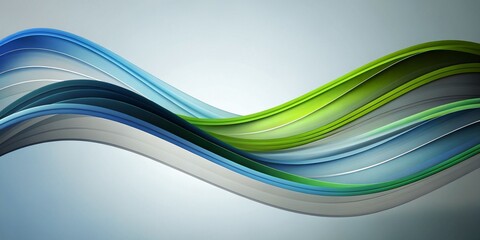 Gray green and blue flow of wavy lines abstract wave
