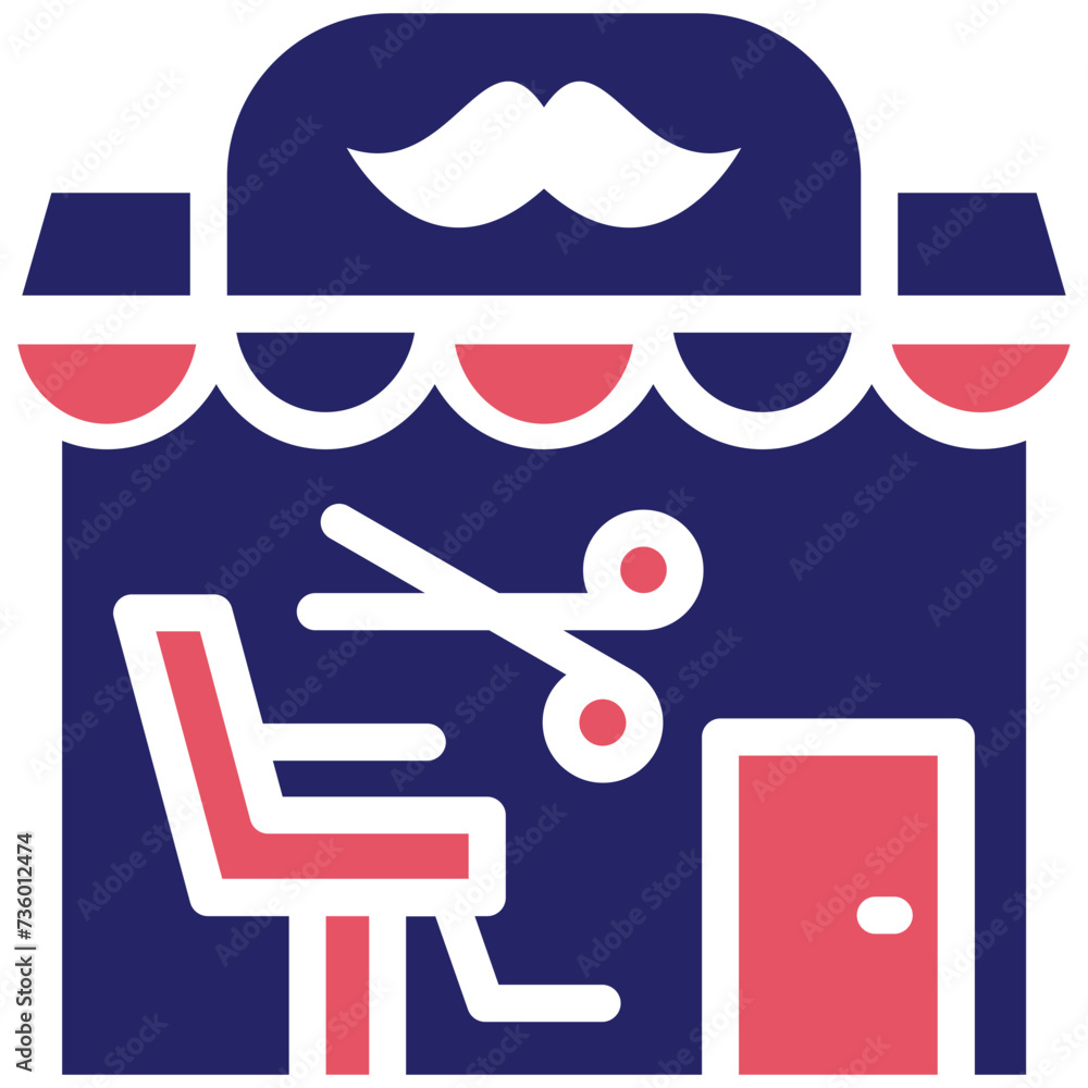 Poster barber shop vector icon illustration of shops and stores iconset.