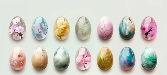 Pastel Easter Delight: Watercolor-Style Painted Eggs