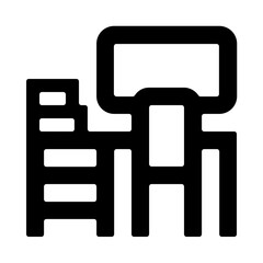 Workplace Desk Outline Icon