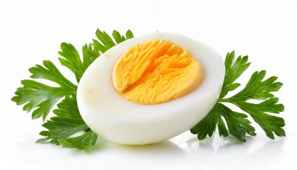 Fotobehang boiled egg isolated on white background © Nathaniel