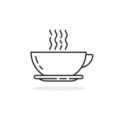 black thin line cup of coffee icon