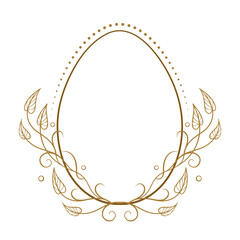 Easter egg shape vintage floral frame