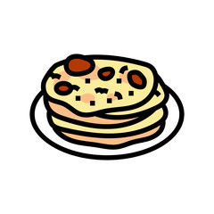 naan bread indian cuisine color icon vector. naan bread indian cuisine sign. isolated symbol illustration