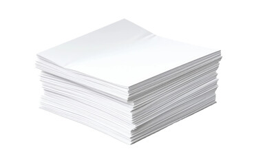 Stack of White Napkins. A stack of white napkins neatly piled on a plain Transparent background.