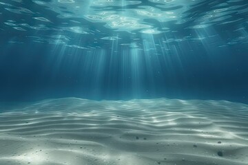 Tranquil depths of ocean stunning captures serene beauty of sunlight filtering through clear...