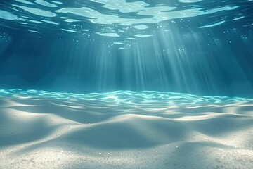 Tranquil depths of ocean stunning captures serene beauty of sunlight filtering through clear...
