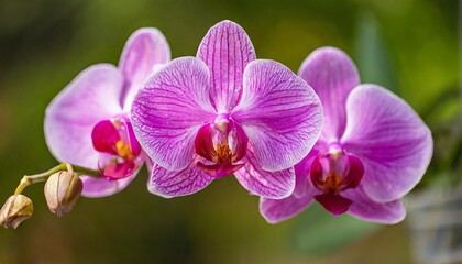 Fototapeta na wymiar purple phalaenopsis orchid flower in full bloom isolated from background macro background for various graphic design png file