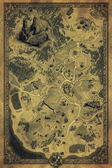 Illustration of a RPG game map.