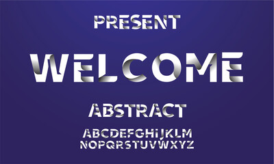 Welcome Creative Design vector Font of twisted Ribbon for Title, Header, Lettering, Logo. Funny Entertainment Active Sport Technology areas Typeface. Colorful rounded Letters and Numbers.