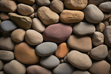 Background of large stones wall texture with different colors 