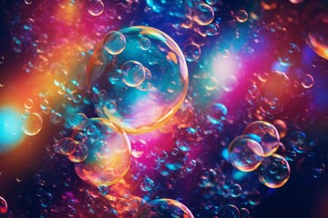 Fototapeta premium Wallpaper displaying a colorful soap bubbles background wallpaper