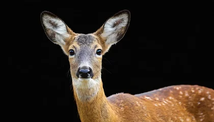 Tuinposter roe deer portrait on transparent background © Deanne
