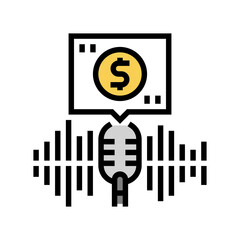 podcast monetization color icon vector. podcast monetization sign. isolated symbol illustration