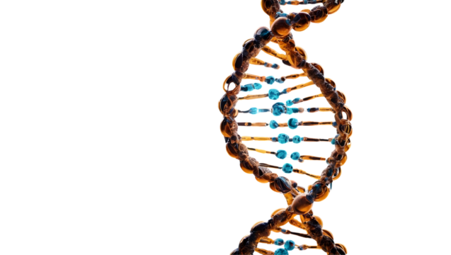 DNA double helix intertwined with digital AI elements symbolizing the future of personalized medicine, AI-powered genetic research unlocking new possibilities for personalized .