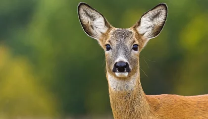 Türaufkleber roe deer portrait on transparent background © Deanne