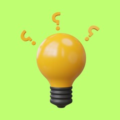 3D light Bulb. 3D light Bulb illustrations. 3d light illustration. 3D illustration of light Bulbs. - 35