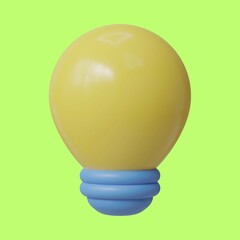 3D light Bulb. 3D light Bulb illustrations. 3d light illustration. 3D illustration of light Bulbs. - 43