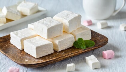 marshmallow square bar on white