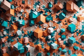 geometric shape background in pink and blue color  
