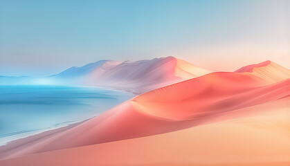 paysage relaxant de dunes de sables colorés sur la côte