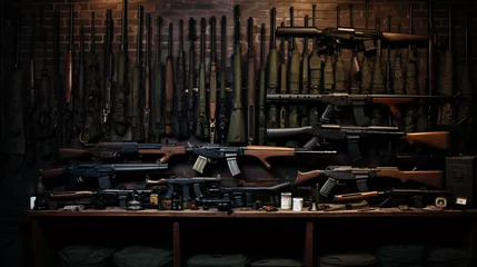 Fototapete Vintage guns from the army in the Vietnam War. © Creative