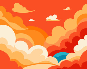 cloud cloudy sky beautiful amazing fantastic vector illustration firmament heavens - obrazy, fototapety, plakaty