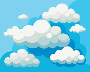 cloud cloudy sky beautiful amazing fantastic vector illustration firmament heavens - obrazy, fototapety, plakaty