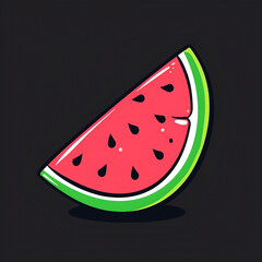 Flat vector logo of a vibrant watermelon slice