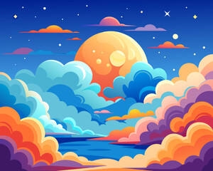 cloud cloudy sky beautiful amazing fantastic vector illustration firmament heavens