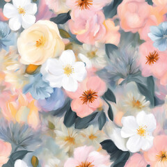 Obraz na płótnie Canvas Watercolor floral soft pastel background.