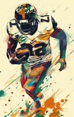 Abstract American football player