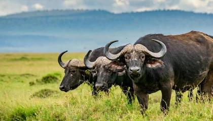 Crédence de cuisine en verre imprimé Parc national du Cap Le Grand, Australie occidentale wild african buffalos grasing in masai mara