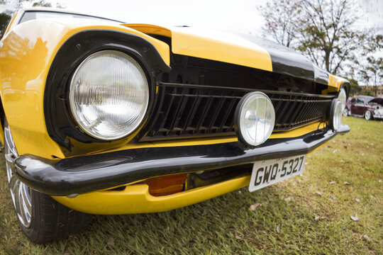 Ford Maverick 1974 on display at a vintage car fair show in the city of Londrina, Brazil. 