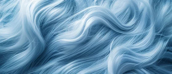 Foto op Plexiglas Fondo de textura con pelaje de color azul con ondas © Helena GARCIA
