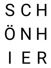 Illustration für den Text SCHÖN HIER auf transparentem Hintergrund