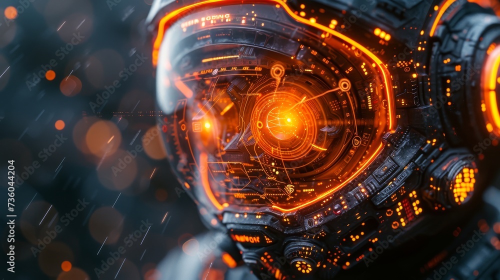 Poster AI (Artificial Intelligence) concept. Deep learning. The GUI (Graphical User Interface).