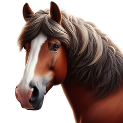 portrait of a horse isolated on transparent background