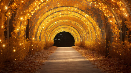 luminous arch tunnel - obrazy, fototapety, plakaty