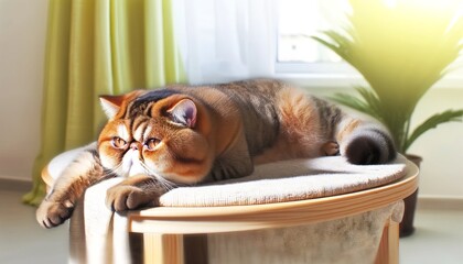 Exotic Shorthair's Lazy Afternoon
